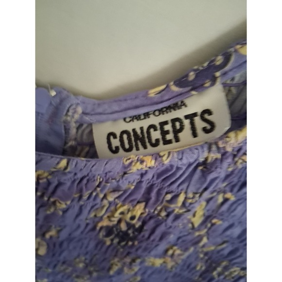 Womans Purple with Flowers Dress - Picture 3 of 5